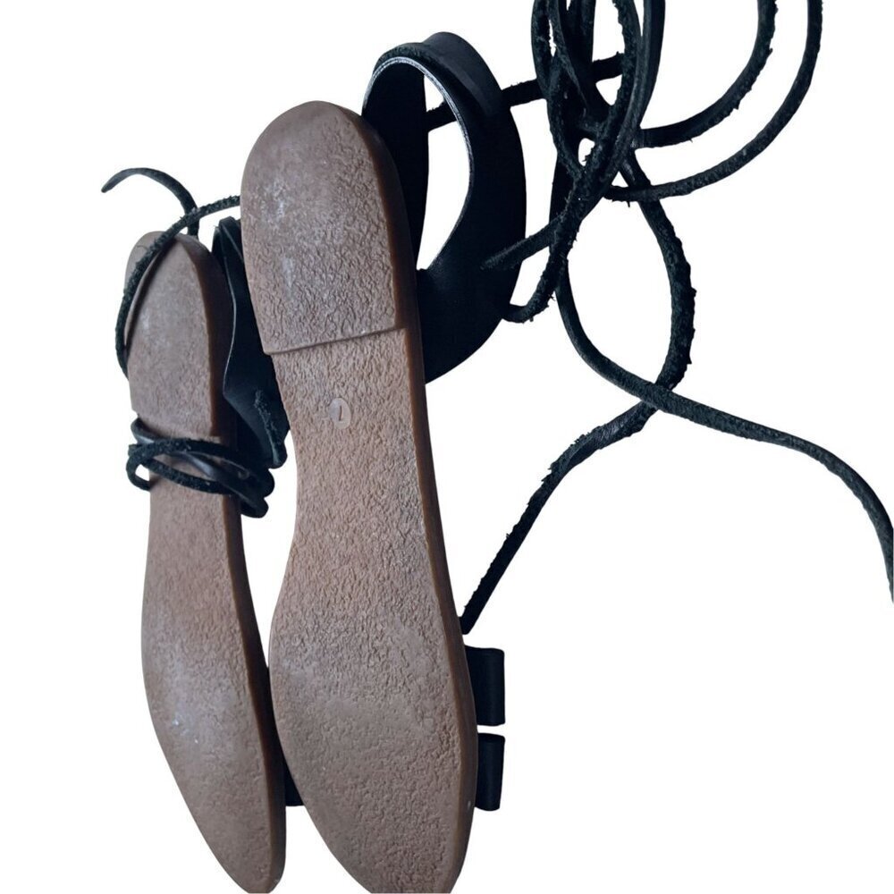 Madewell Womens Black Leather Lace-Up Sandals Size 7 - Picture 4 of 5